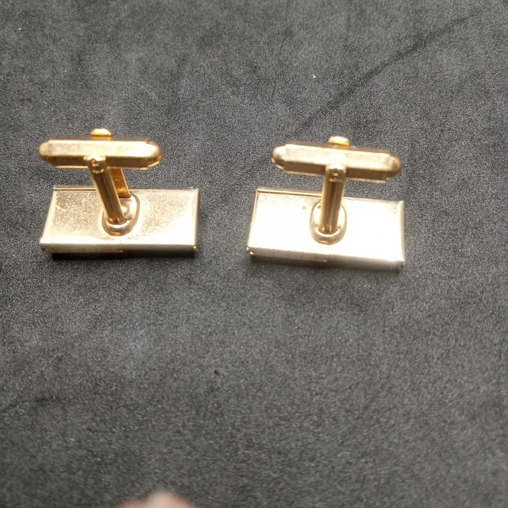 Vintage Cufflinks Green And Brown Adjustable Gold Tone By Kreisler Craft USA